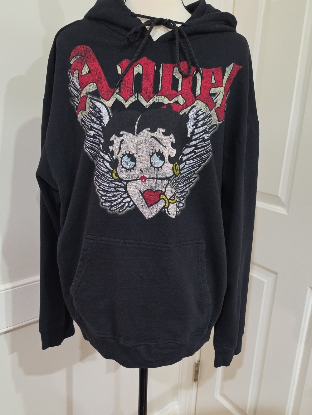 VTG Style Betty Boop "Sweet But Strong" Double-Sided Graphic Hoodie - Size L